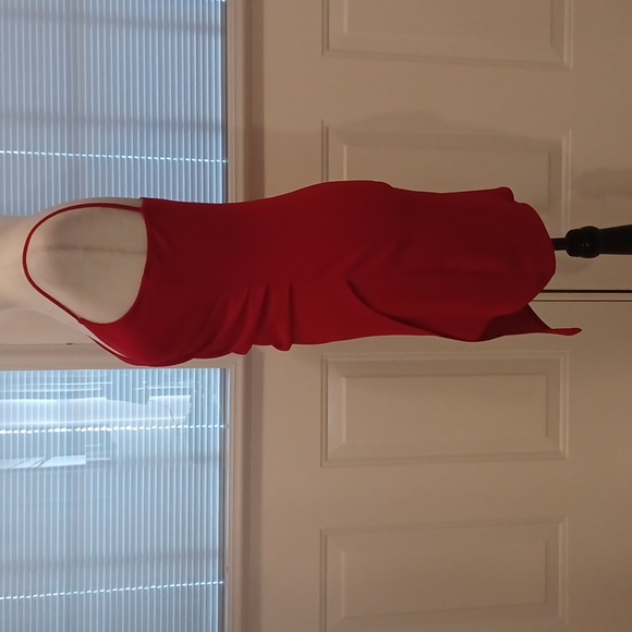 2/$50 Red Bodycon Asymetric Dress - Size Medium - Picture 7 of 9